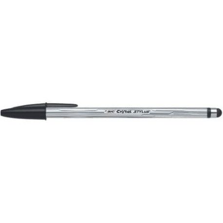 Penna a sfera BIC Cristal Stylus M 1 mm nero 902124 - Lineacontabile