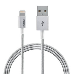 Cavo intrecciato da USB a Lightning da 1 m Leitz grigio metallizzato 63450084