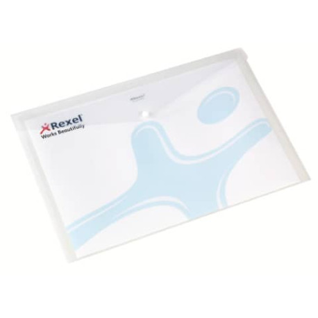 Buste trasparenti con bottone Rexel Ice 32,3x45,8 cm A3 conf. da 5 -  16131WH - Lineacontabile