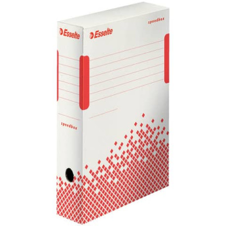 Scatole archivio Esselte SPEEDBOX dorso 80 mm bianco/rosso 8x25x35 cm conf.25 - 623985