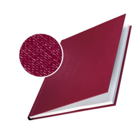Copertina rigida 36-70 fogli Leitz impressBIND in cartone con dorso da 7 mm A4 bordeaux  conf. da 10