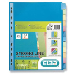 Divisore personalizzabile ELBA Strong Line A4+ 12 tacche neutre assortiti 400019789