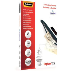 Pouches per plastificatrici FELLOWES Capture125 A5 125my trasparente lucido conf.100 - 5307302