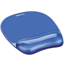Tappetino mouse con poggiapolsi FELLOWES Crystal™ Gel blu trasparente 9114120