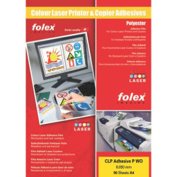 Film adesivo per laser e copiatrici Folex CLP Adhesive P WO 0,05 mm A4 bianco lucido  Cf. 50 - 2999W