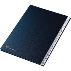 Classificatore numerico 1-12 Fraschini in carta-cartoncino con dorso espandibile 24x34 cm blu - 627-