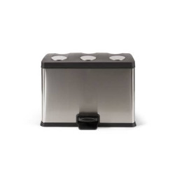 Contenitori portarifiuti perfetto bin Ricicla Box  - 3 secchi inox / nero 0468B