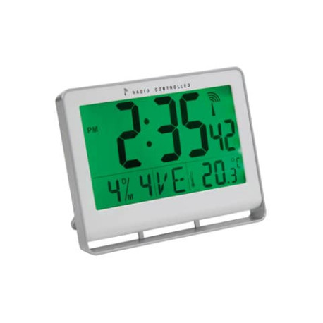 Orologio digitale da parete ALBA radiocontrollato LCD 20x3x15 cm Bianco  HORLCDNEO - Lineacontabile