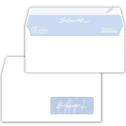 Buste con finestra Pigna Envelopes Silver90 Laser patella chiusa 110x230 mm bianco  conf. 500 - 0220