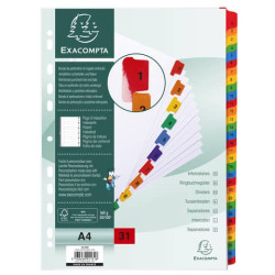 Intercalari stampati in digitale Exacompta multicolori rinforzati Protect'o cartoncino A4 160g/mq da