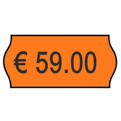 Rotolo da 1000 etichette per prezzatrice Printex sagomate 26x12 mm arancio perm. conf. 10 rotoli - 2