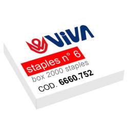 Punti metallici per cucitrici Viva 6/4 passo 6 mm argento conf. da 2000 - 6660.752