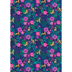 Carta da regalo Kartos Everyday 70x100 cm mod. Fiori Fucsia e Blu Conf. 10 fogli - 18866400B10