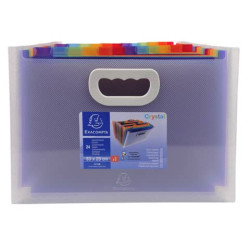 Classificatore valigetta Crystal Colours cristallo 24 scomparti 33x23,5x25cm con maniglia - 55198E