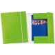 Cartelle a 3 lembi Leitz WoW plastificate con elastico 26,5x35 cm verde lime metallizzato - 39830054