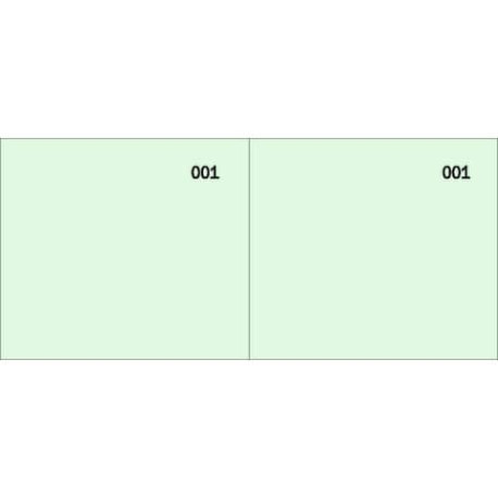 Scontrino colorato a 2 sezioni Data Ufficio blocco 100 copie prenumerate verde - DU160000090