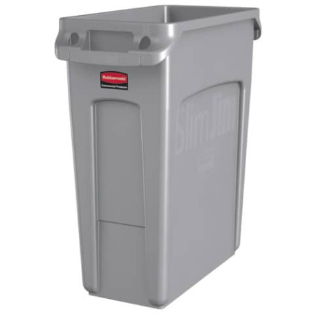 Contenitore rifiuti per differenziata Rubbermaid Slim Jim® con canali di ventilazione - 60 L Grey - 