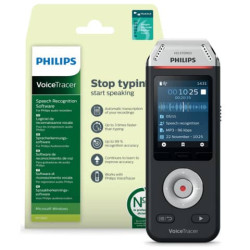 Registratore vocale digitale PHILIPS VoiceTracer 2810 nero/argento DVT2810