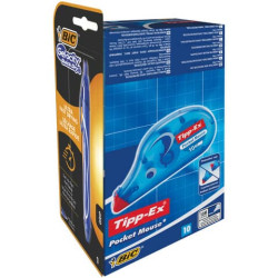 Correttori a nastro TIPP-EX Pocket Mouse 4.2 mm x 10 m Conf. da 10 + Penna Gelocity Quick Dry Blu - 