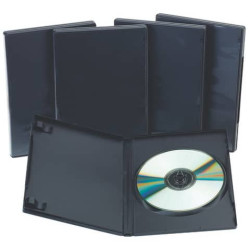 Porta CD/DVD Q-Connect singolo sp. 14 mm nero conf. 5 pezzi - KF02211