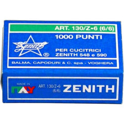 Punti metallici ZENITH 130/Z6 6/6  Conf. 1000 pezzi - 0301303601