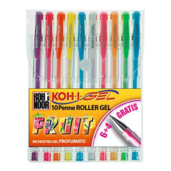 Penne gel colori profumati KOH-I-NOOR 0,7mm assortiti conf.10 - NAGP10F
