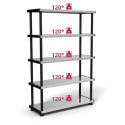 Scaffale a 5 ripiani TERRY MP Shelf 120RC grigio/nero 1002764