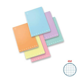 Quaderno 42 fogli PIGNA Monocromo Pastel A4 a quadretti 4M assortiti 02298904M