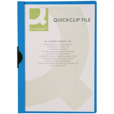 Cartellina con clip Q-Connect PVC 22x30,7 cm blu scuro KF00462