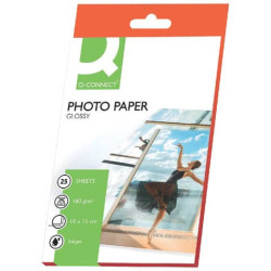 Carta fotografica Inkjet Q-Connect 10x15cm bianco 180 g/m² lucida conf. da 25 fogli - KF01905