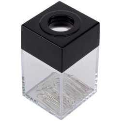 Dispenser portaclip Q-Connect nero/trasparente quadrato KF02132
