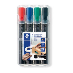 Marcatori punta a scalpello Staedtler Lumocolor permanent marker 350 astuccio da 4 pezzi - 350 WP4