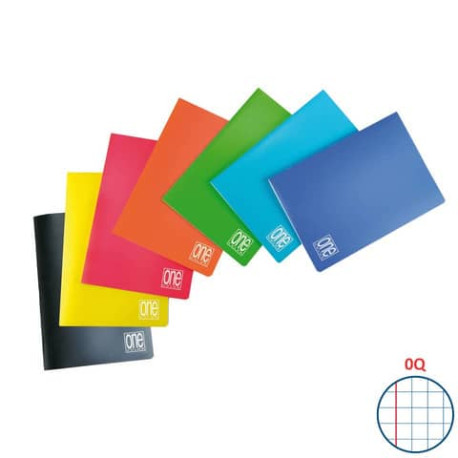 Quaderno punto metallico Maxi One Color PM PPL 80 gr rigatura 0Q 20ff+1 colori  assortiti - 5575