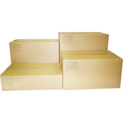 Scatole americane imballo di cartone a 2 onde 400x400x400 mm colore avana - conf. 10 pezzi - 126463