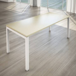 Scrivania LineKit Swing 180x80xH.75 cm - piano acero - struttura bianco - S4030AACBI