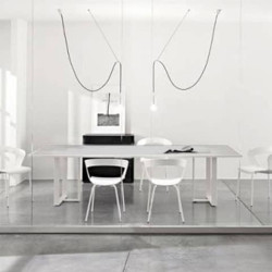 Tavolo riunione meeting LineKit Swing Twist 240x120xH.73 cm - piano grigio - struttura bianco - T606