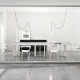 Tavolo riunione meeting LineKit Swing Twist 360x120xH.73 cm - piano grigio - struttura bianco - T609