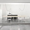 Tavolo riunione meeting LineKit Swing Twist 360x120xH.73 cm - piano rovere - struttura alluminio - T