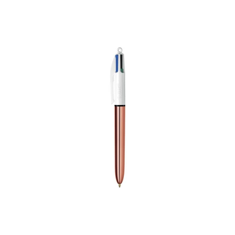 Penna a sfera a scatto BIC 4 Colours Shine fusto Rose Gold - assortiti 4  colori - 504894 - Lineacontabile