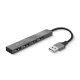 Hub Mini USB 2.0 a 4 porte in alluminio Trust grigio 23786