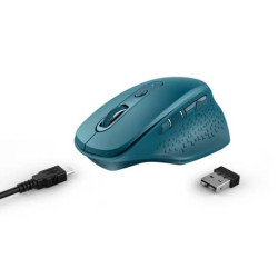 Mouse ergonomico ricaricabile wireless Trust OZAA ricevitore USB A 2.0 - portata 10 m - azzurro - 24