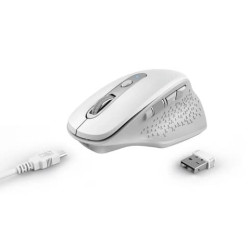 Mouse ergonomico ricaricabile wireless Trust OZAA ricevitore USB A 2.0 - portata 10 m - bianco - 240