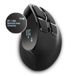 Mouse verticale ergonomico wireless Trust VOXX ricaricabile - ricevitore USB A 2.0 con display - ner