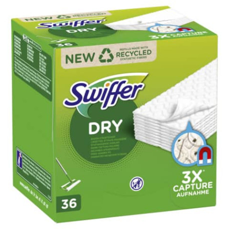 Panni ricarica per pavimenti Swiffer Dry Bianco - conf. 36 pezzi