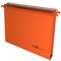 Cartelle sospese orizzontali per cassetti Joker interasse 39 cm - fondo U 3 cm arancio - confezione 