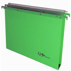 Cartelle sospese orizzontali per cassetti Joker interasse 39 cm - fondo a U 3 cm verde - confezione 