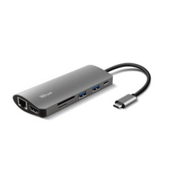 Adattatore USB C Trust DALYX 7 7-in-1 HDMI - 2xUSB-A -USB-C - Ethernet - Micro SD - SD card - allumi