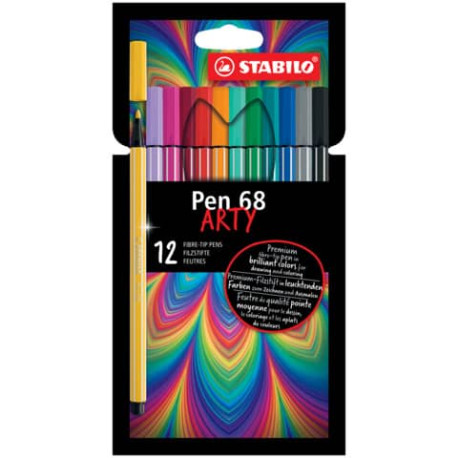 Pennarelli Stabilo Pen 68 arty - tratto 1 mm - colori assortiti Conf. 12  pezzi - 6812-1-20 - Lineacontabile