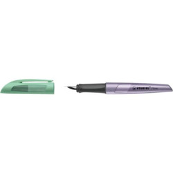 Penna stilografica Stabilo Flow Cosmetic - 0,5 mm - inchiostro blu - fusto salvia/lavanda - 5072/6-4