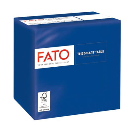 Tovaglioli piegati 2 veli Fato Smart Table pura cellulosa 24x24 cm - blu notte - conf. 100 pezzi - 8